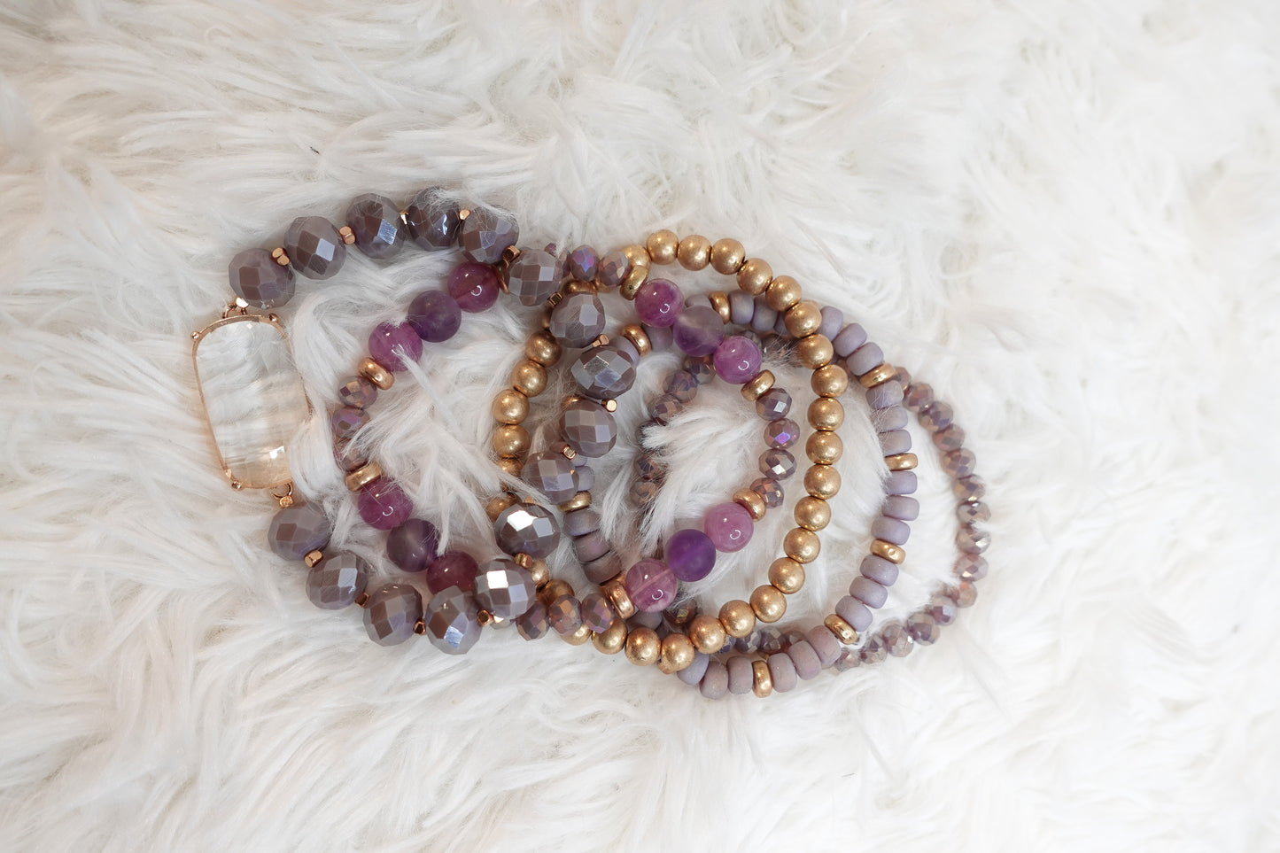 PURPLE LAYERED BRACELETS