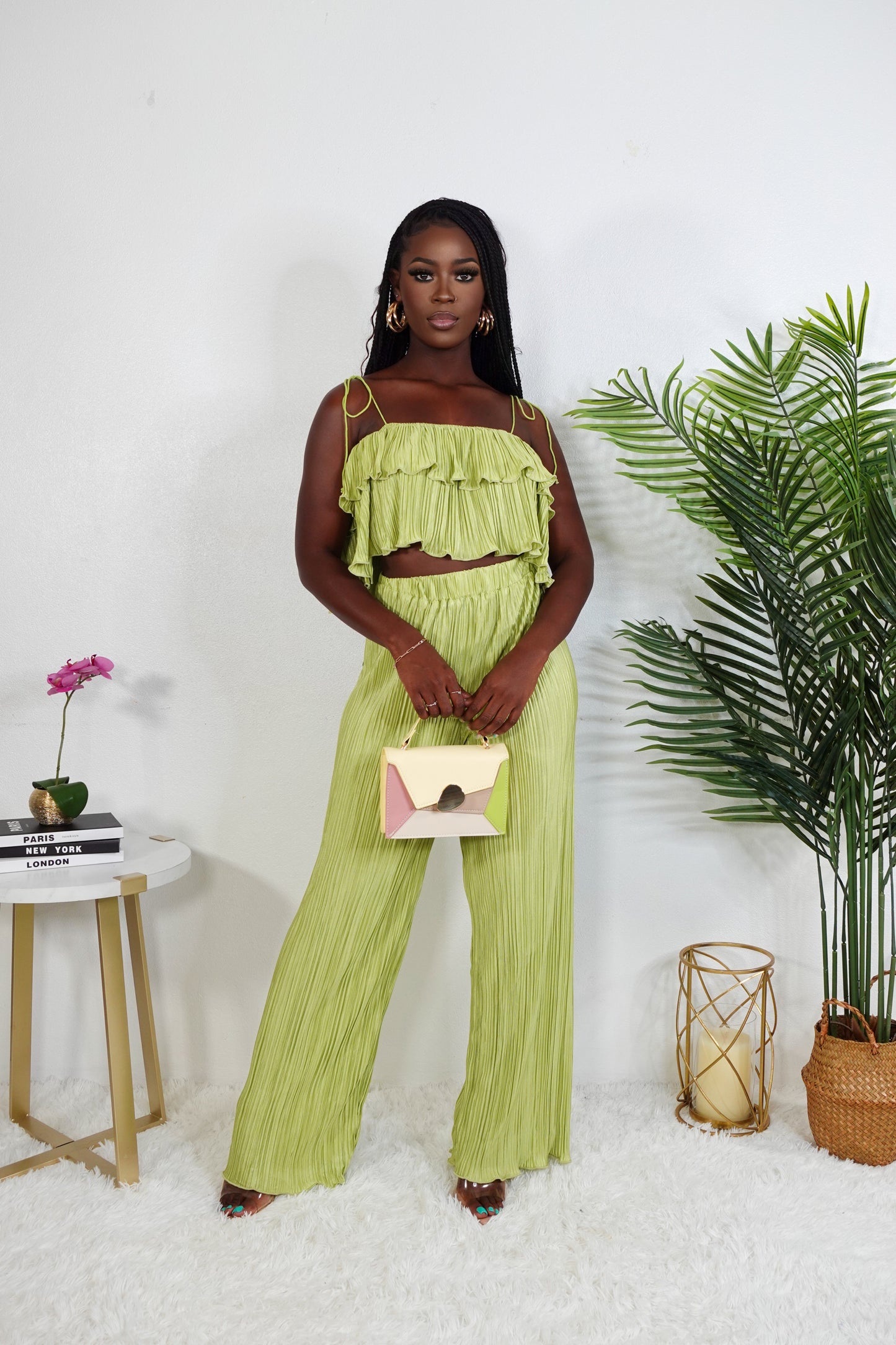 'Soft Life' Pants Set (green)