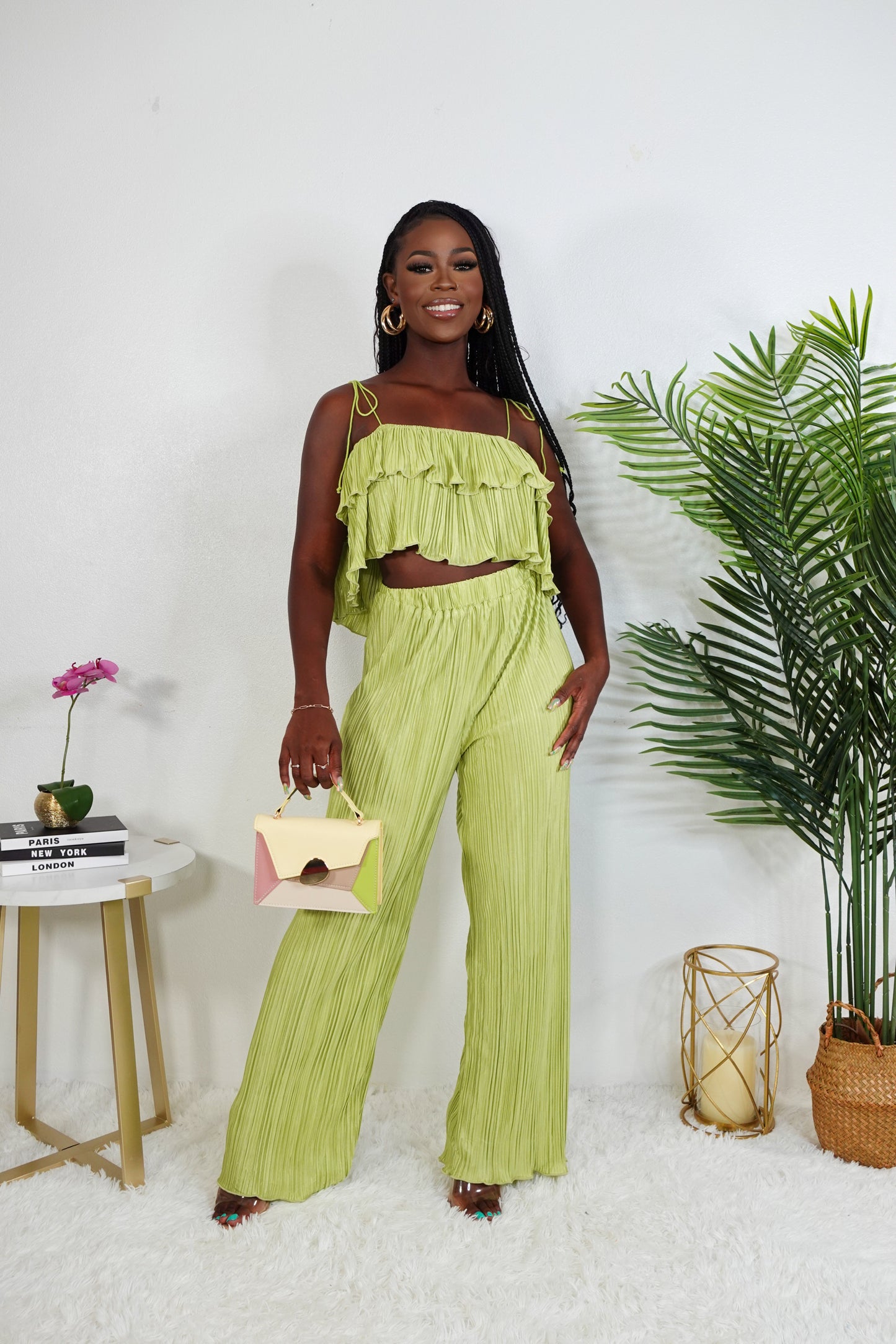 'Soft Life' Pants Set (green)