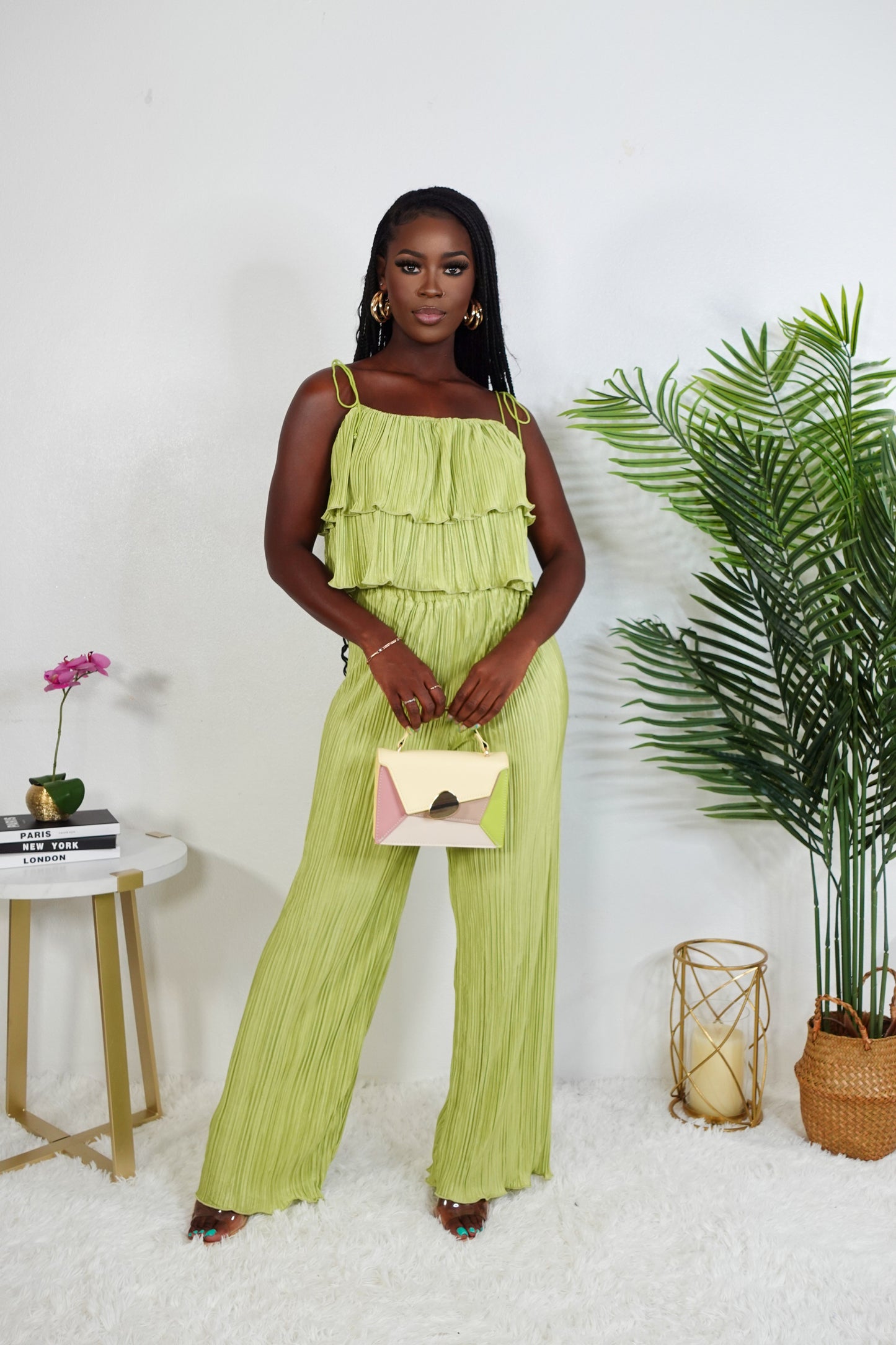 'Soft Life' Pants Set (green)