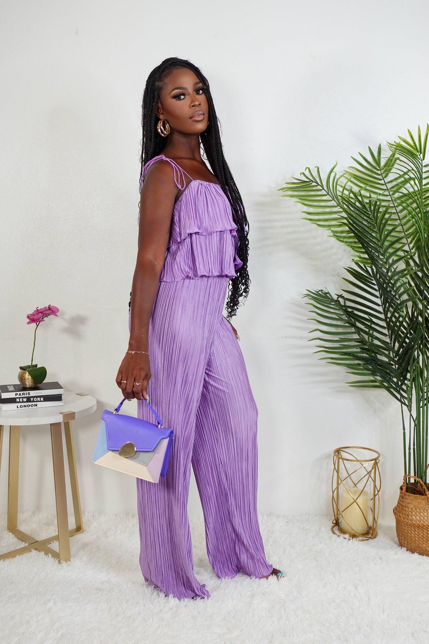 'Soft Life' Pants Set (purple)