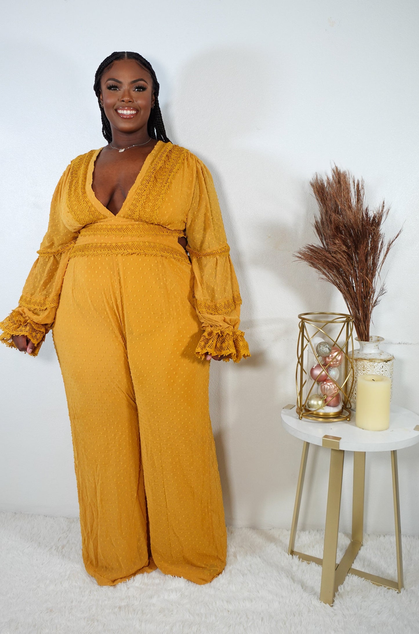 'Set The Tone' Jumpsuit (mustard)