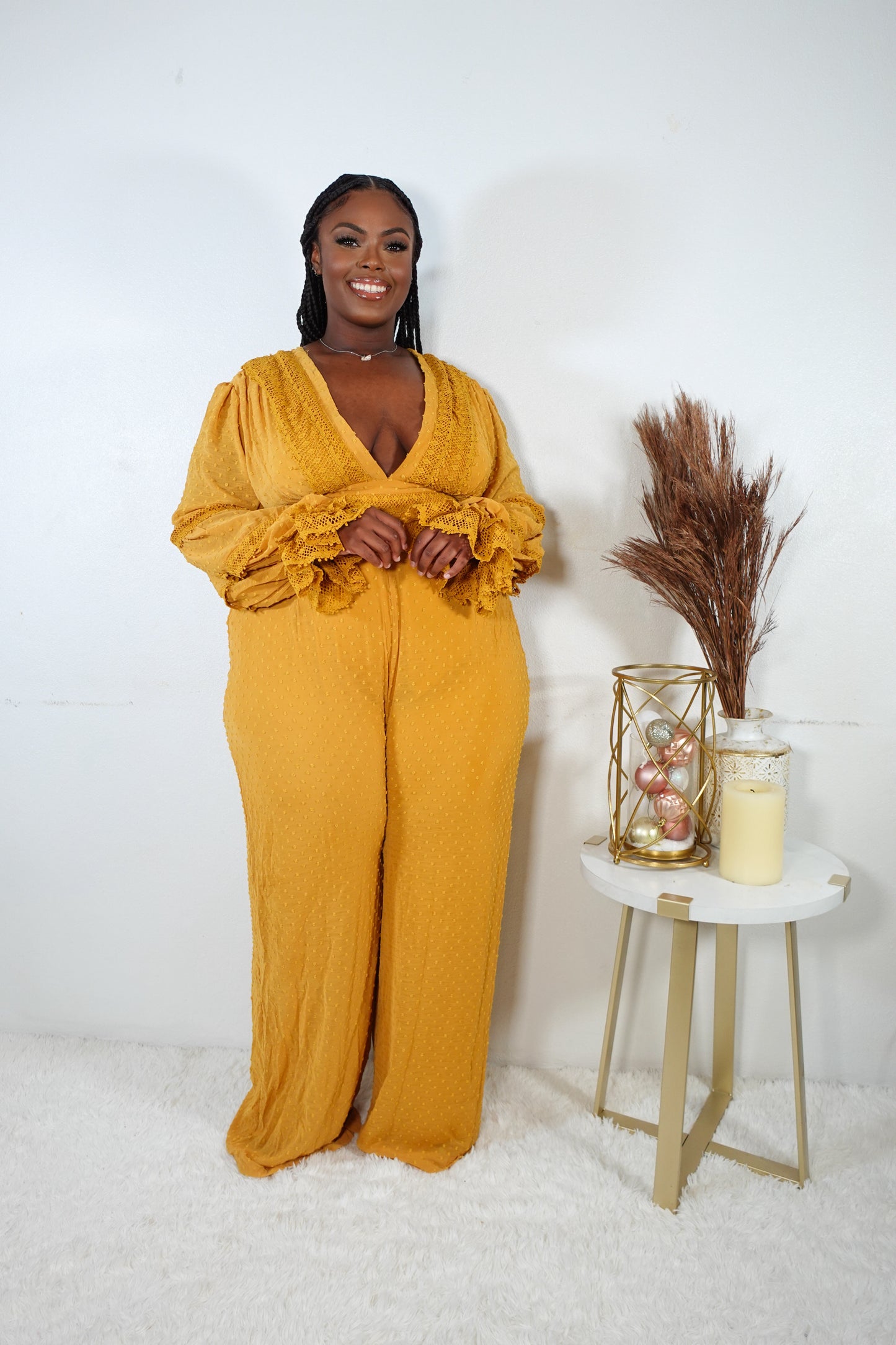 'Set The Tone' Jumpsuit (mustard)