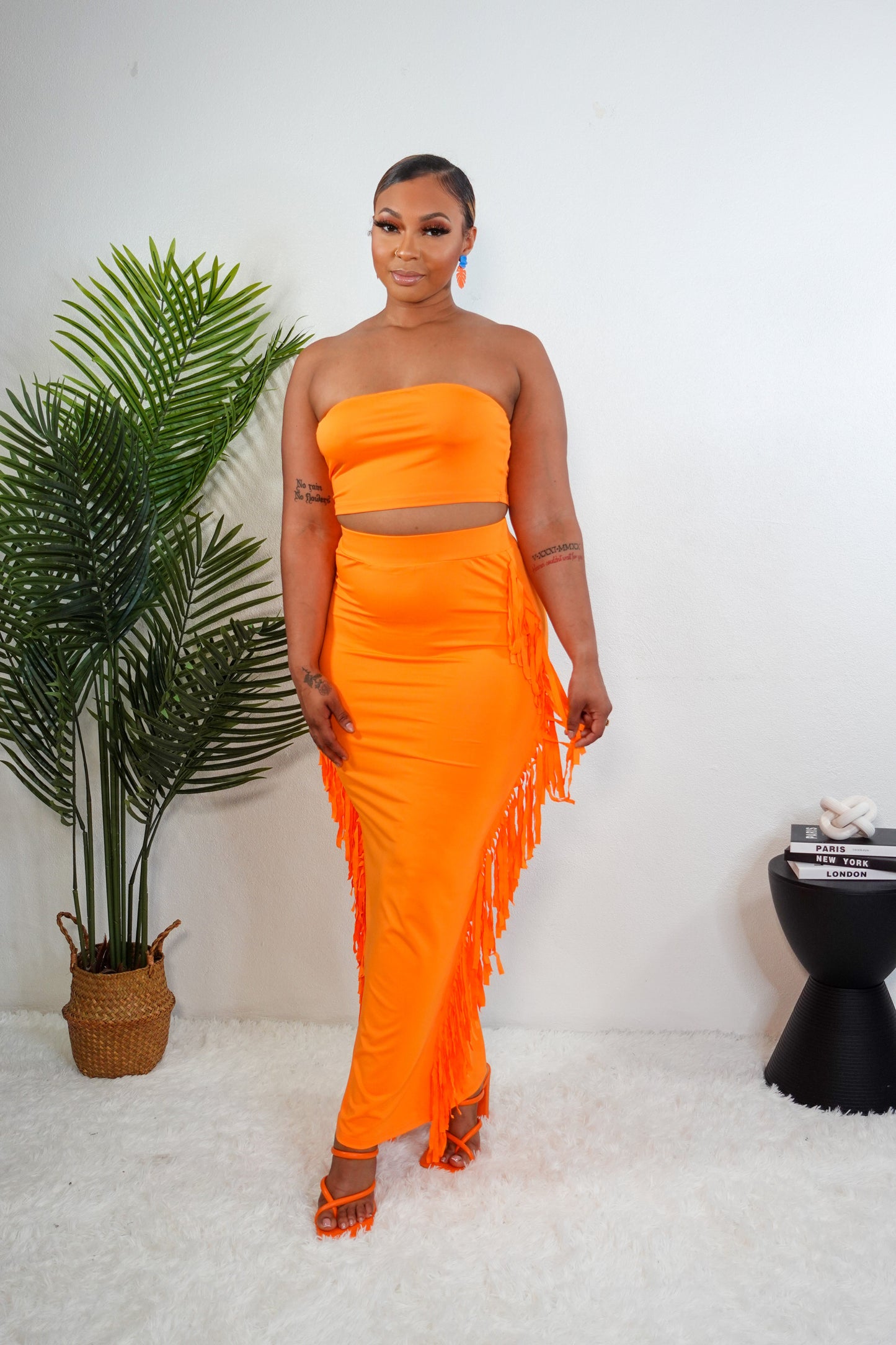 'Amber' Skirt Set (orange)