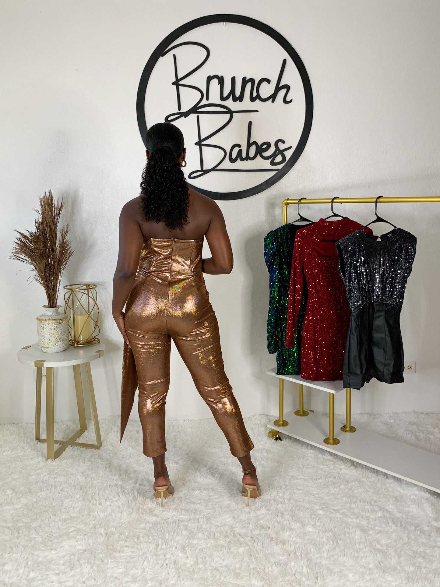 Bronze Me Metallic Jumpsuit