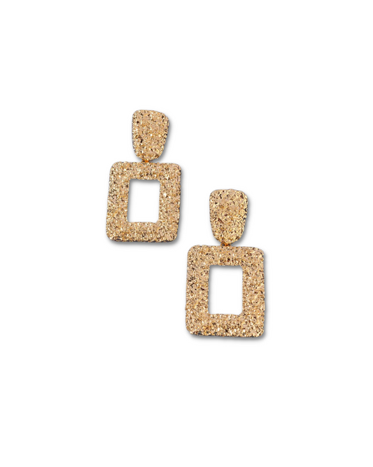 SQUARE METAL DANGLE EARRINGS